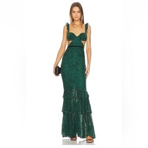 Majorelle Mariah gown in green teal